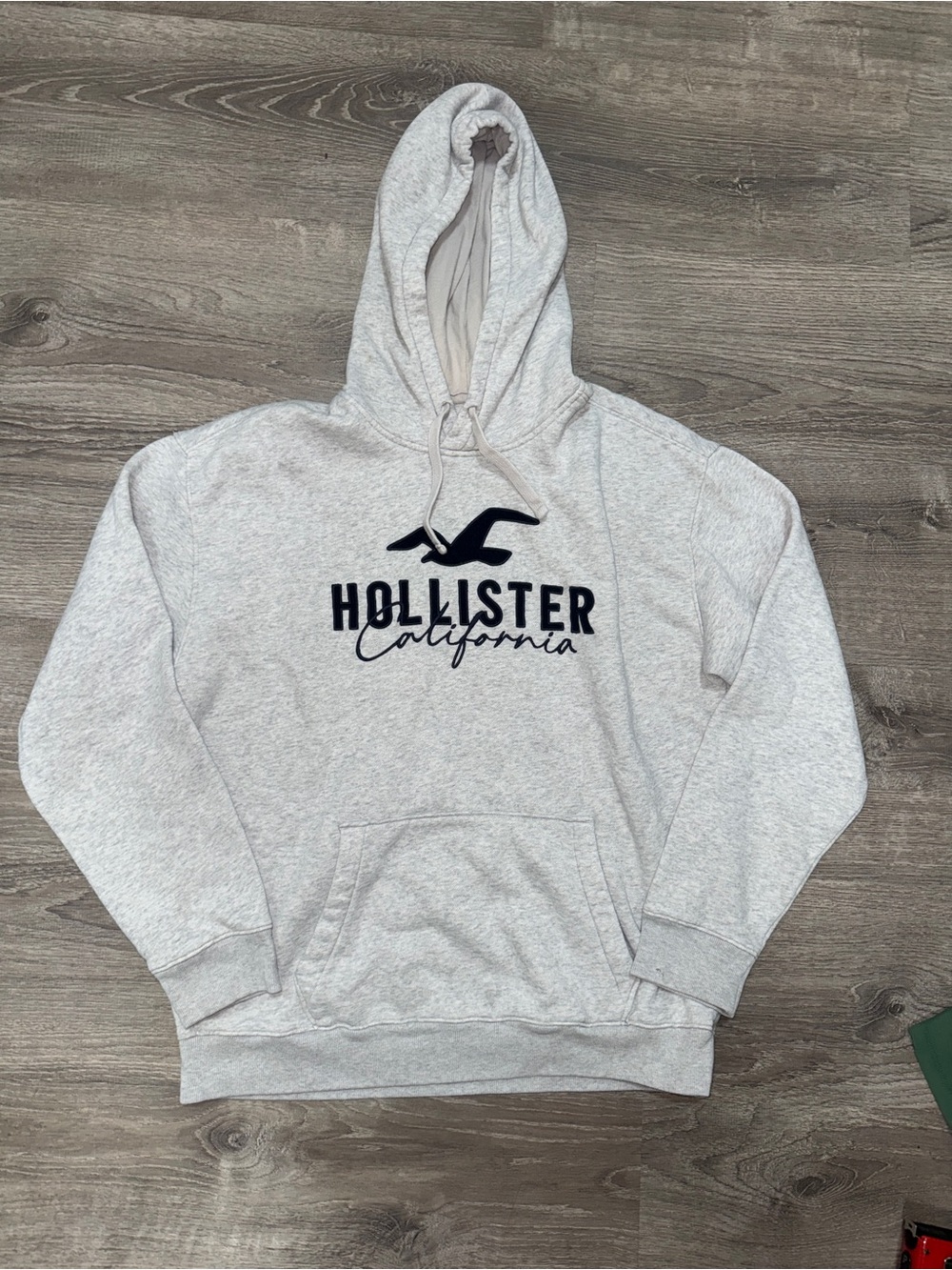 Hollister Light Gray Logo Pullover Hoodie